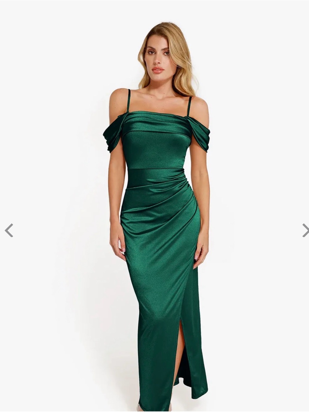 Popilush Emerald Green Shimmer Maxi Dress – Size Medium - Picture 2 of 7